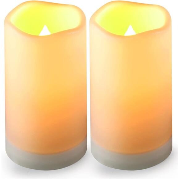 New Solar flameless Candles Outdoor Waterproof,Dusk to Dawn Outdoor Lighting, - Picture 1 of 6